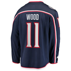 Miles Wood Columbus Blue Jackets Fanatics Home Breakaway Jersey