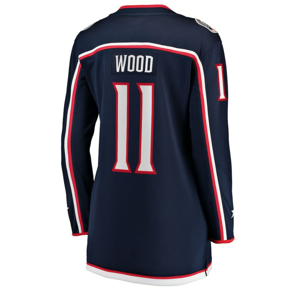 Miles Wood Columbus Blue Jackets Fanatics Women's Home Breakaway Jersey