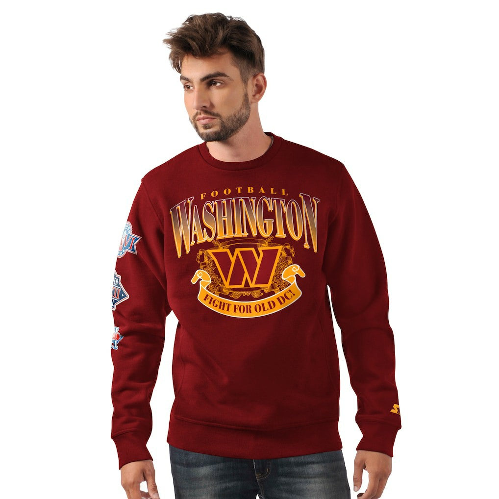 NFL Washington Commanders Starter Fight On Knit Crewneck Sweatshirt