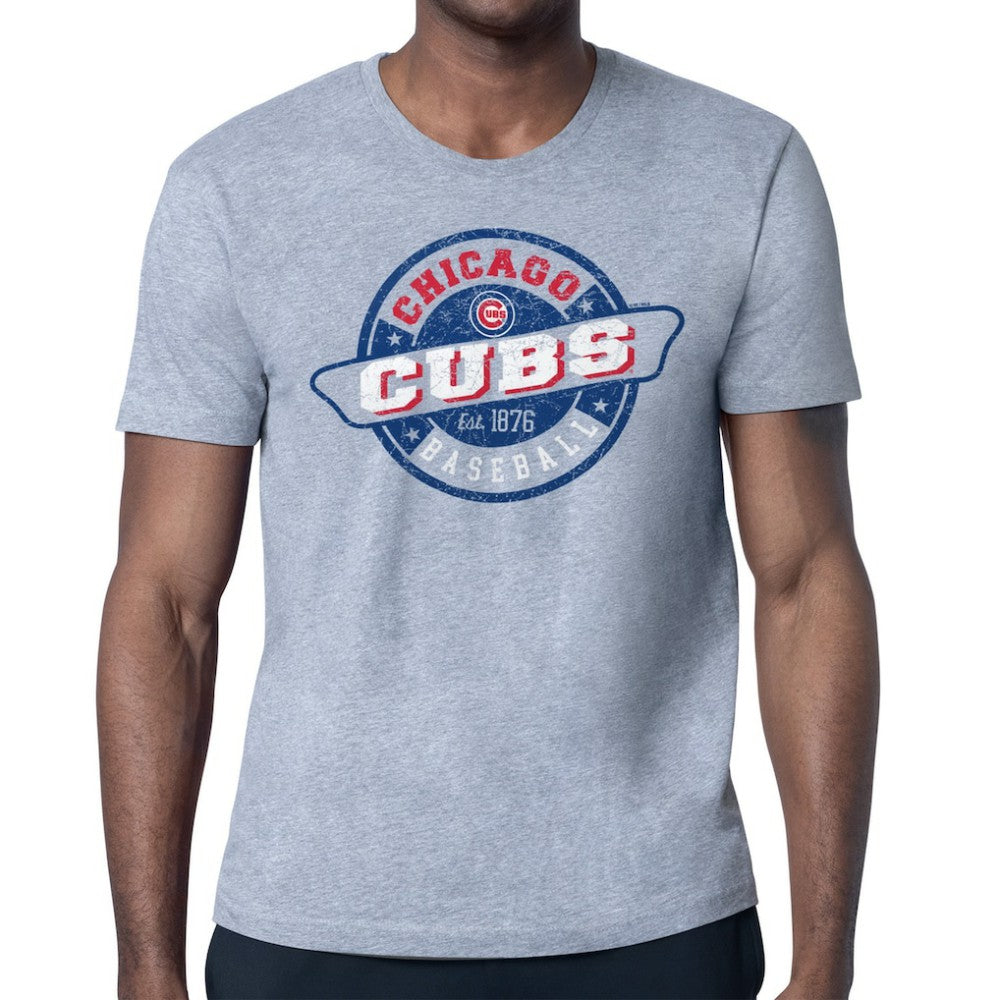 Chicago Cubs Starter Route 66 Team Logo T-Shirt - Gray