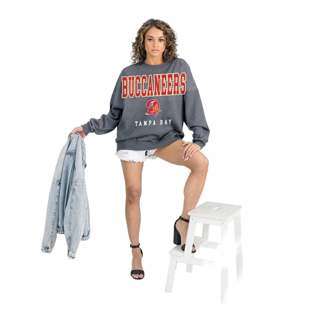 NFL Tampa Bay Buccaneers Gameday Couture Women's Bring Your Energy Oversized Premium Fleece Pullover Sweatshirt
