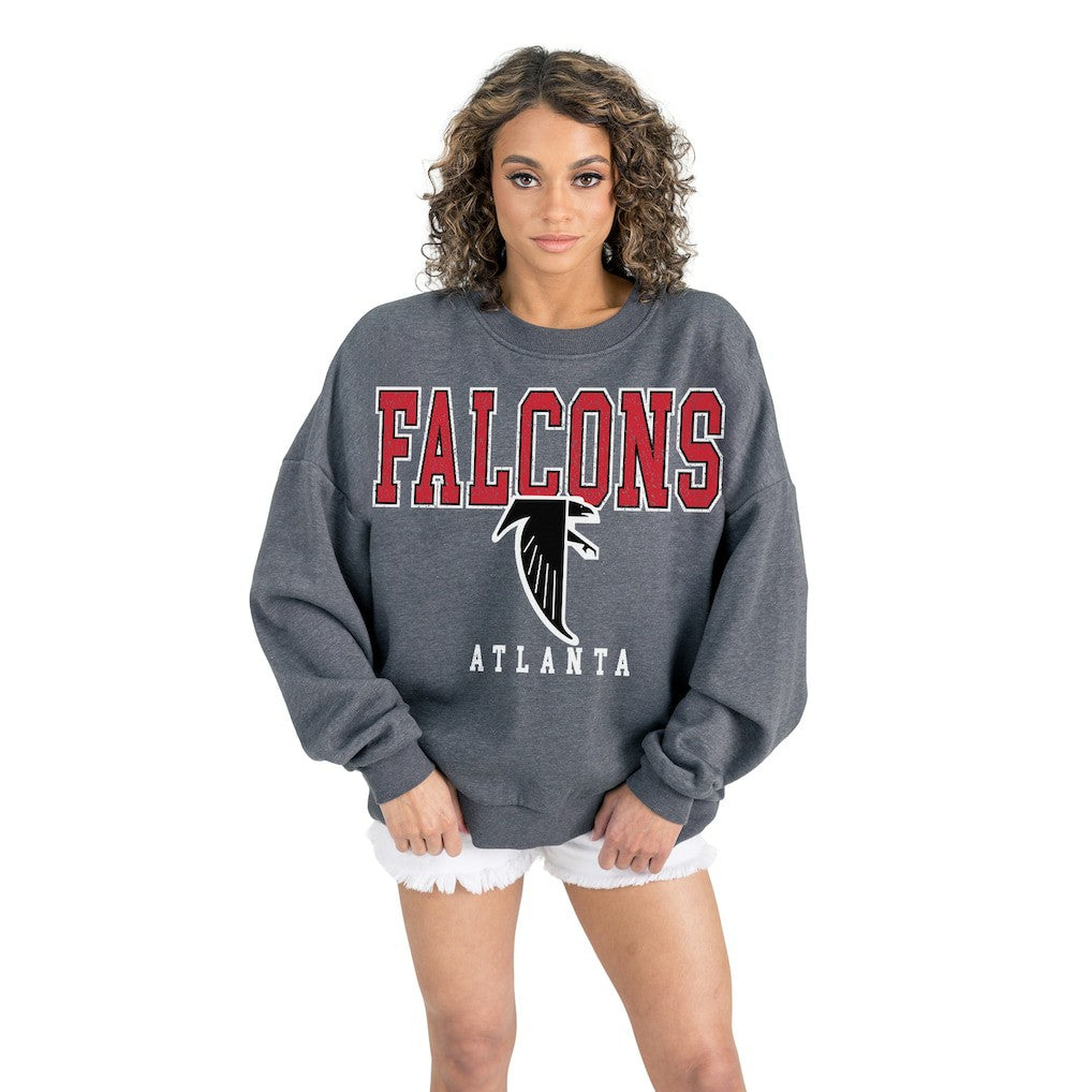 NFL Atlanta Falcons Gameday Couture Women's Bring Your Energy Oversized Premium Fleece Pullover Sweatshirt