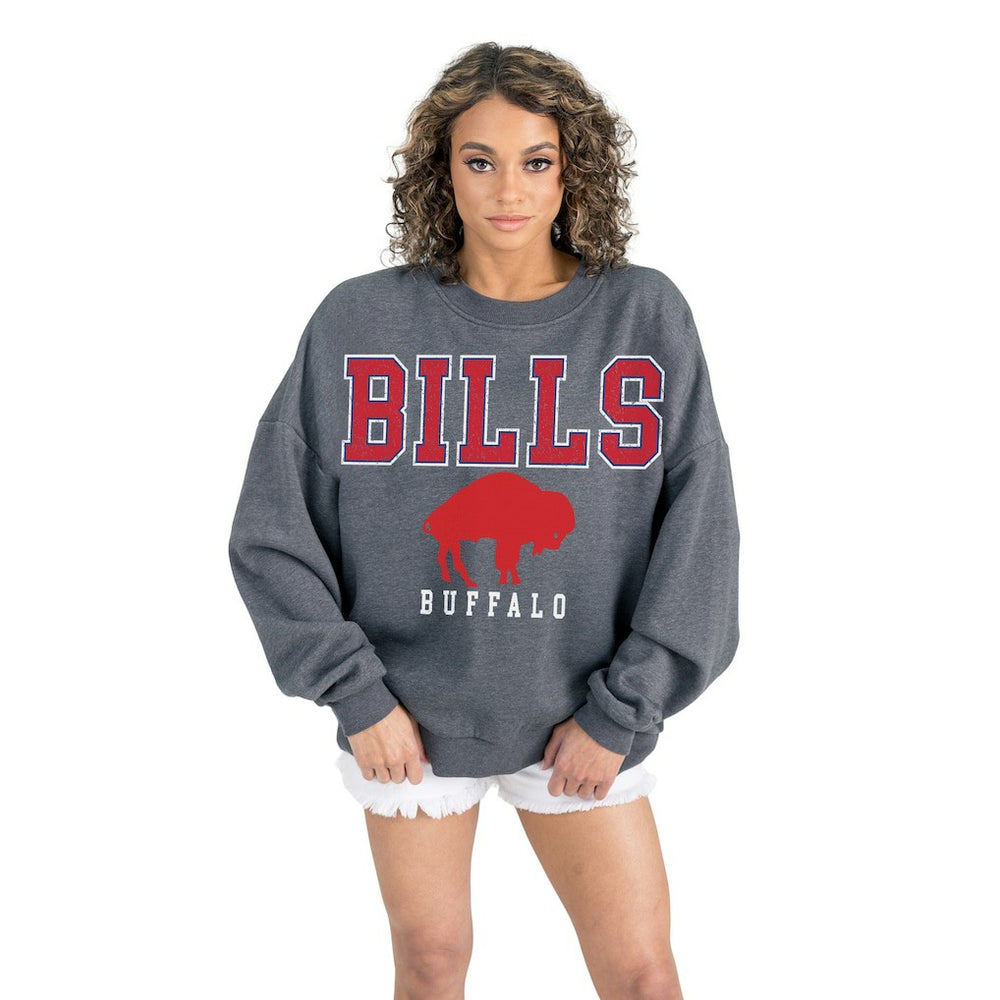 NFL Buffalo Bills Gameday Couture Women's Bring Your Energy Oversized Premium Fleece Pullover Sweatshirt