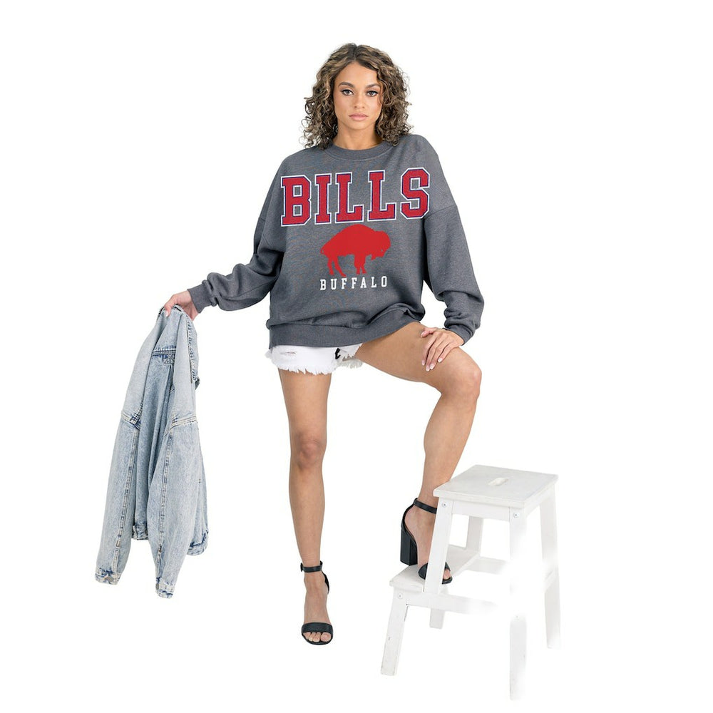 NFL Buffalo Bills Gameday Couture Women's Bring Your Energy Oversized Premium Fleece Pullover Sweatshirt