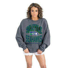 NFL Seattle Seahawks Gameday Couture Women's Long Weekends Oversized Premium Fleece Pullover Sweatshirt