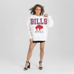 NFL Buffalo Bills Gameday Couture Women's Classic Sunday Drives Oversized Premium Fleece Pullover Sweatshirt