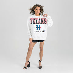 NFL Houston Texans Gameday Couture Women's Classic Sunday Drives Oversized Premium Fleece Pullover Sweatshirt
