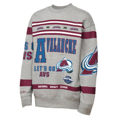 Colorado Avalanche Mitchell & Ness Youth Allover Print Fleece Crewneck Sweatshirt