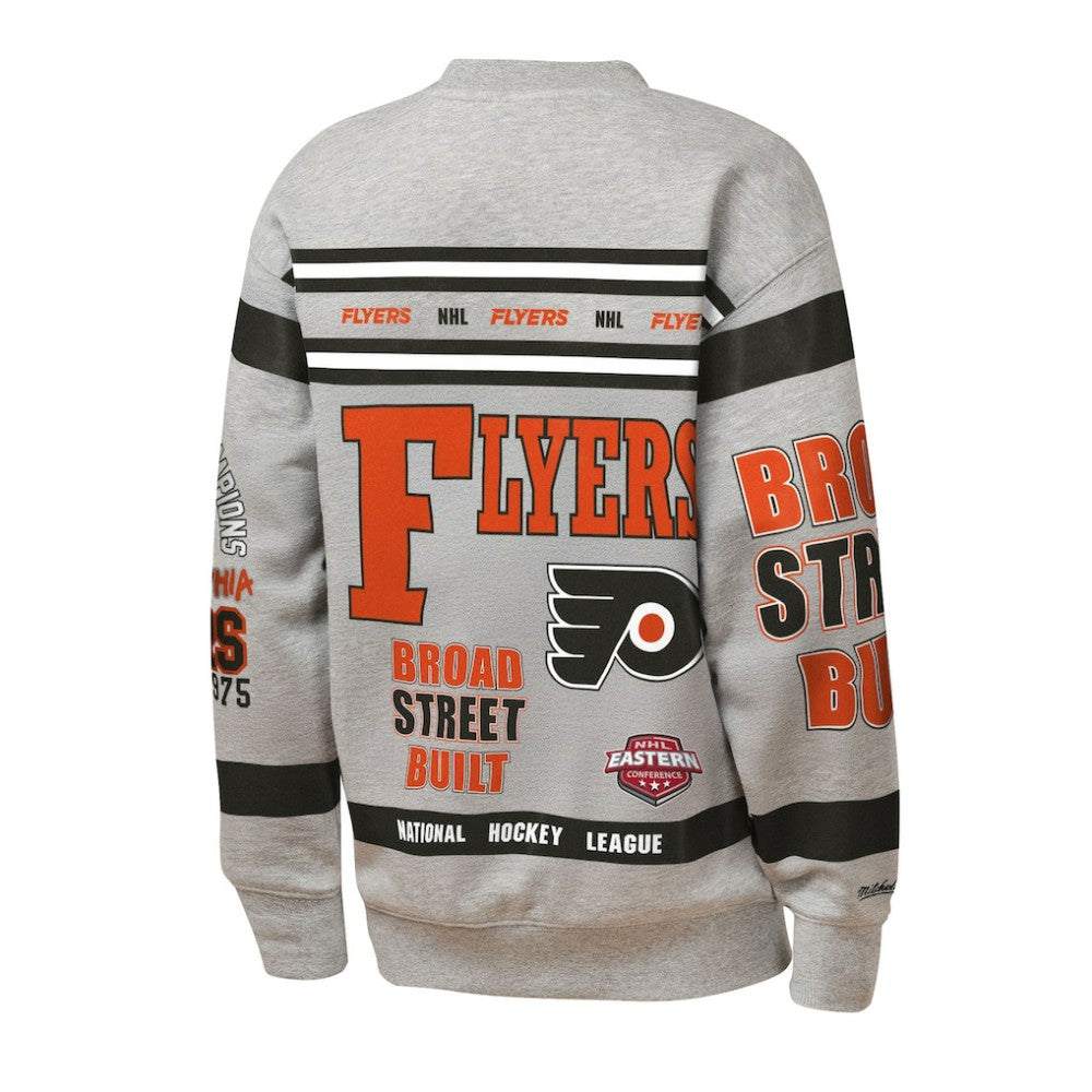 Philadelphia Flyers Mitchell & Ness Youth Allover Print Fleece Crewneck Sweatshirt