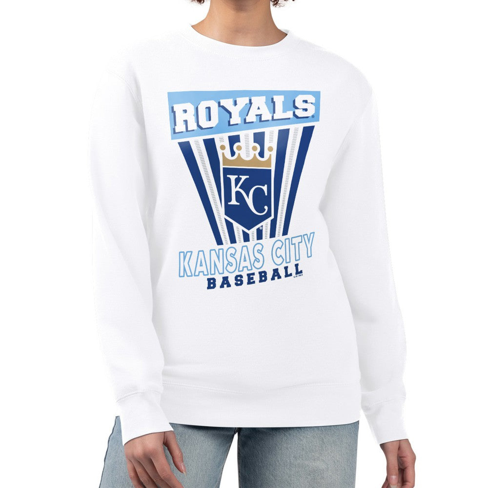 Kansas City Royals Starter Women's Poster Print Team Fleece Pullover Sweatshirt - White