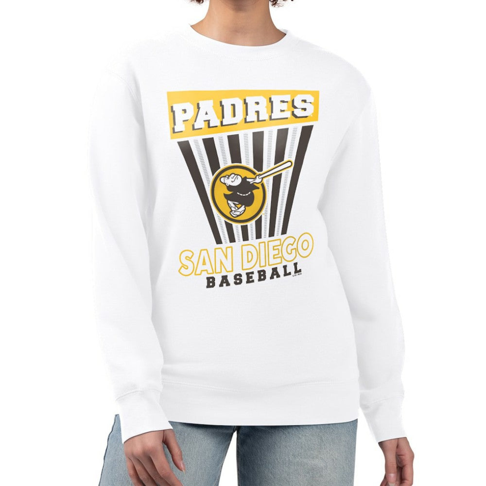 San Diego Padres Starter Women's Poster Print Team Fleece Pullover Sweatshirt - White