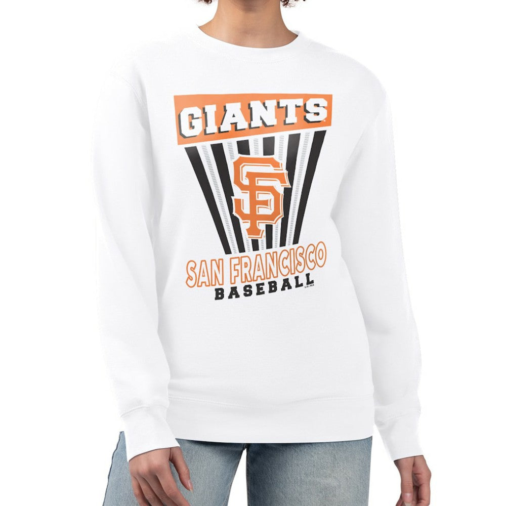 San Francisco Giants Starter Women's Poster Print Team Fleece Pullover Sweatshirt - White