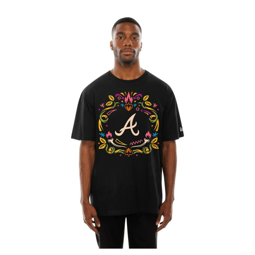 Atlanta Braves Día de los Muertos T-Shirt - Black | New Era