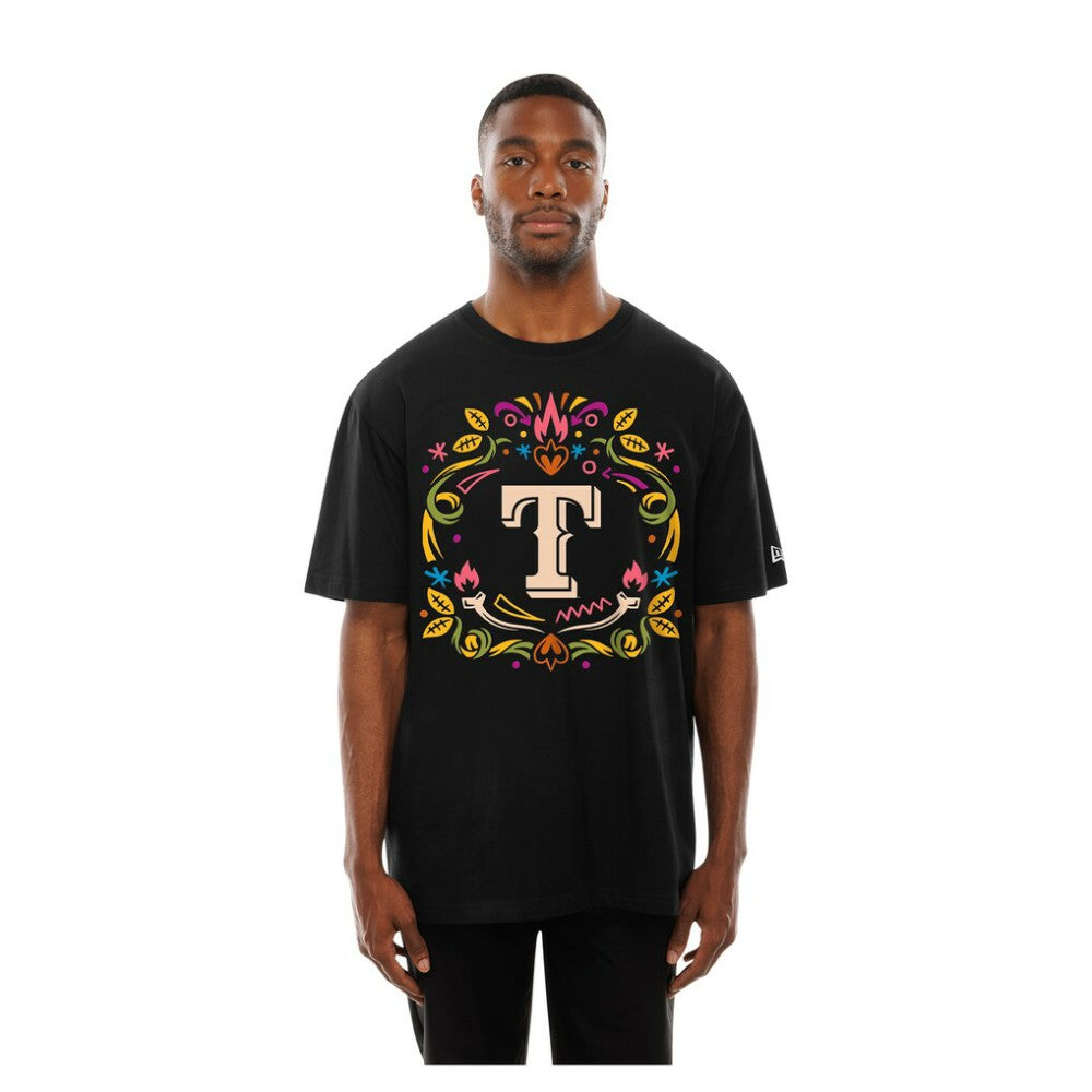 Texas Rangers Día de los Muertos T-Shirt - Black | New Era