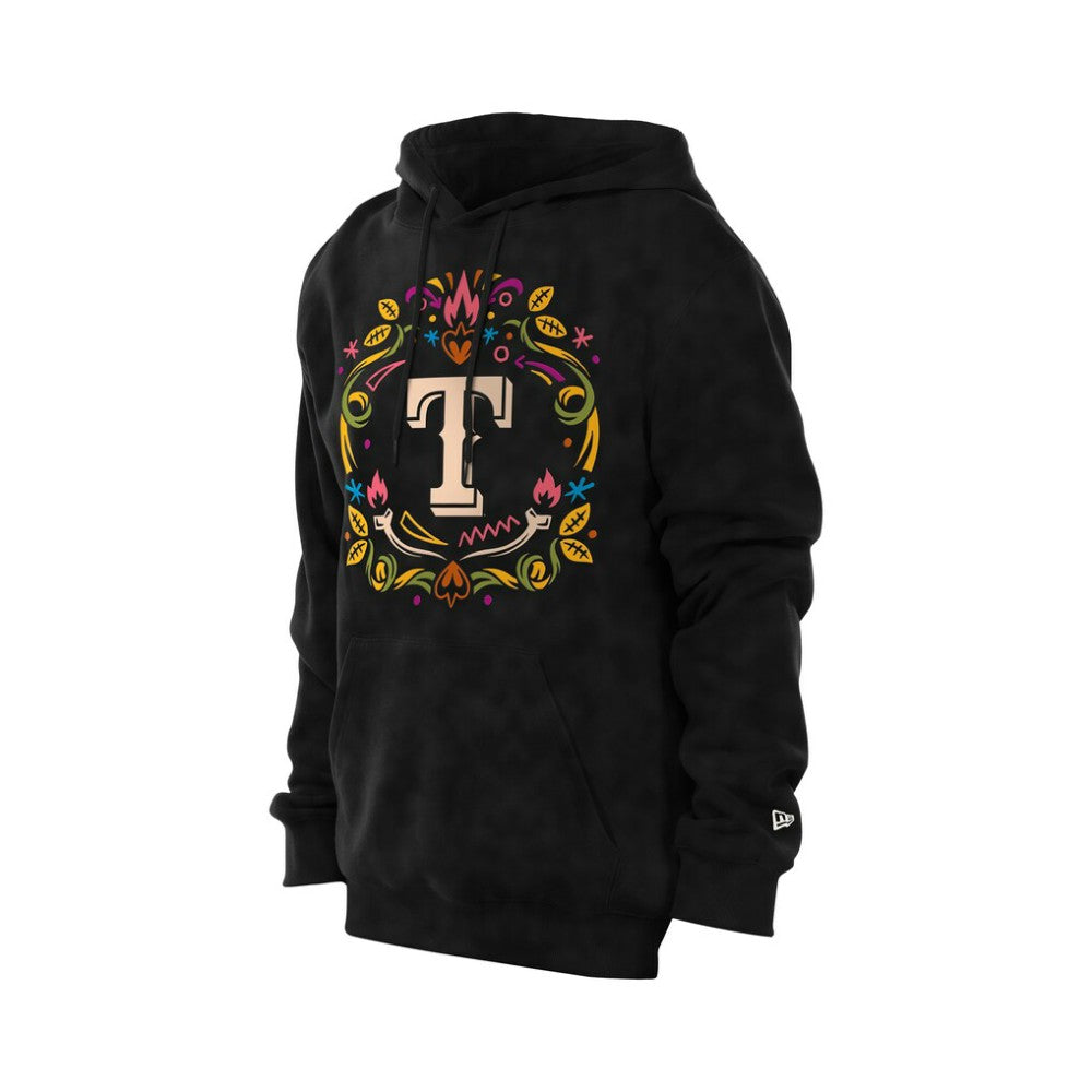 Texas Rangers Día de los Muertos Brushed Fleece Hoodie - Black | New Era