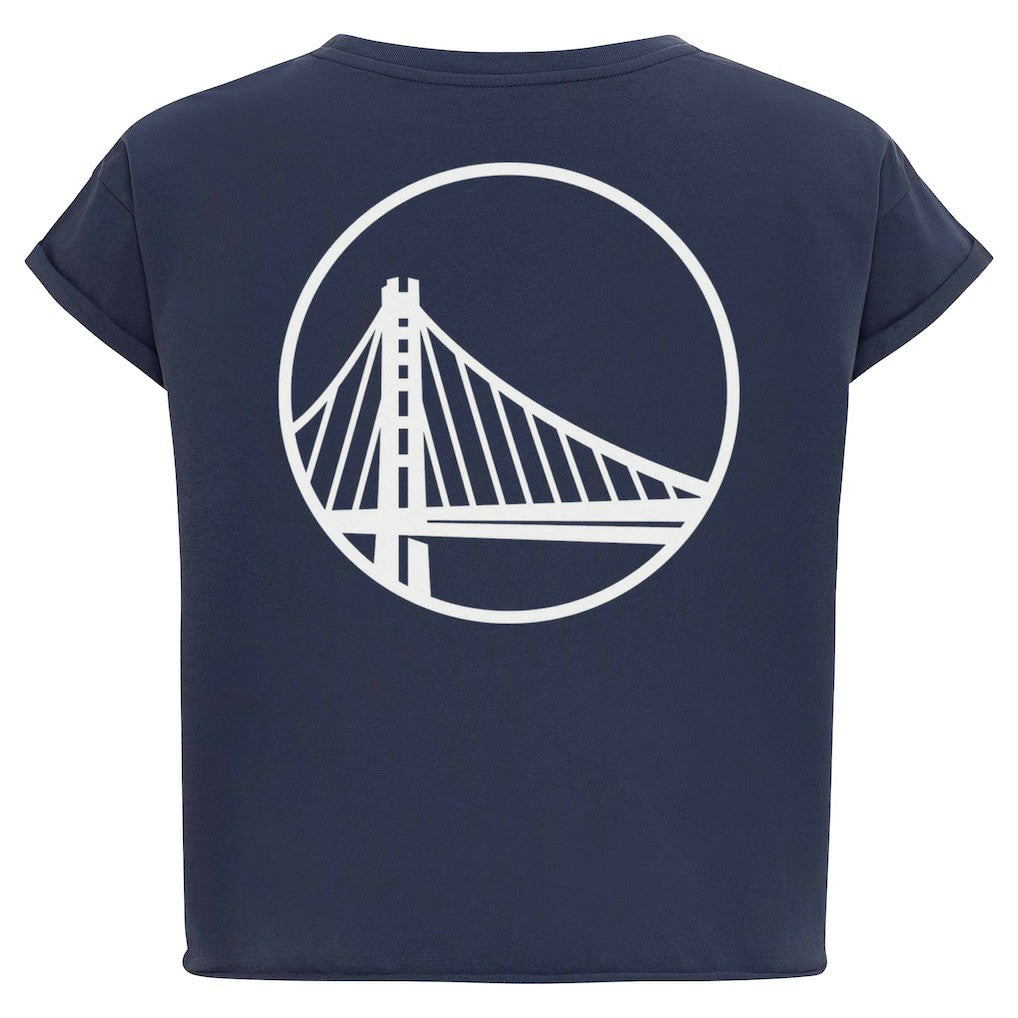 Golden State Warriors Sportiqe Women's Athletic Club Collection Alana Premium Cropped T-Shirt sale - Blue discount