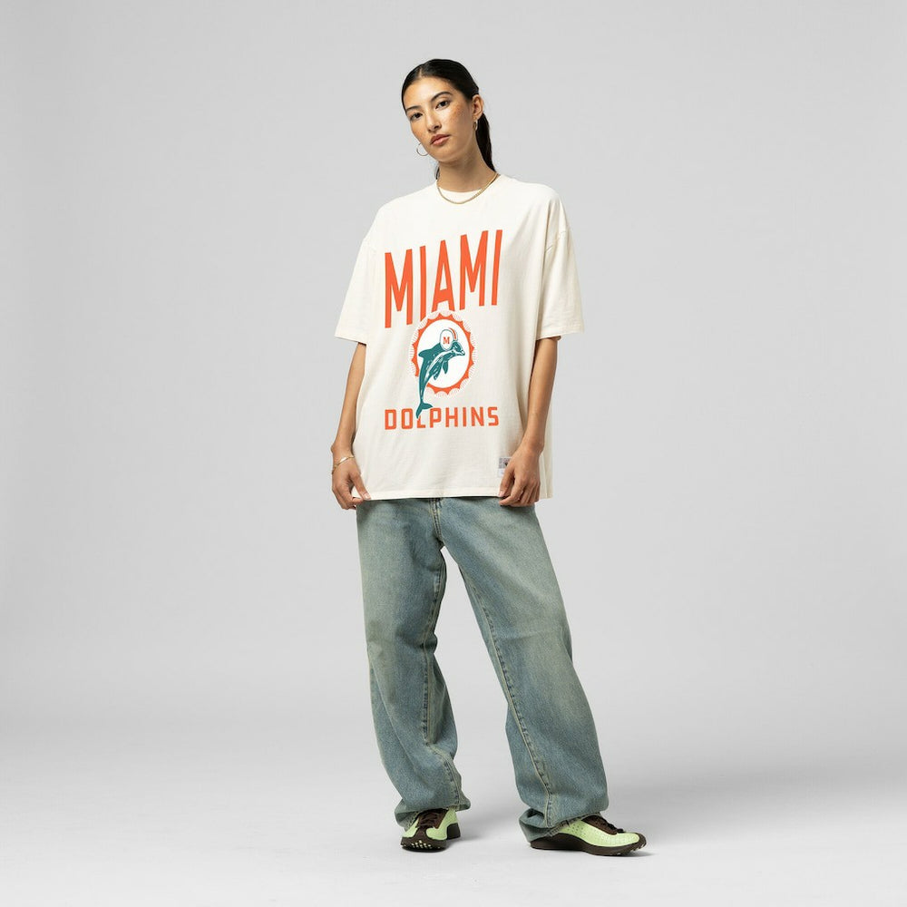 NFL Miami Dolphins Women's Logo Rise Boyfriend T-Shirt