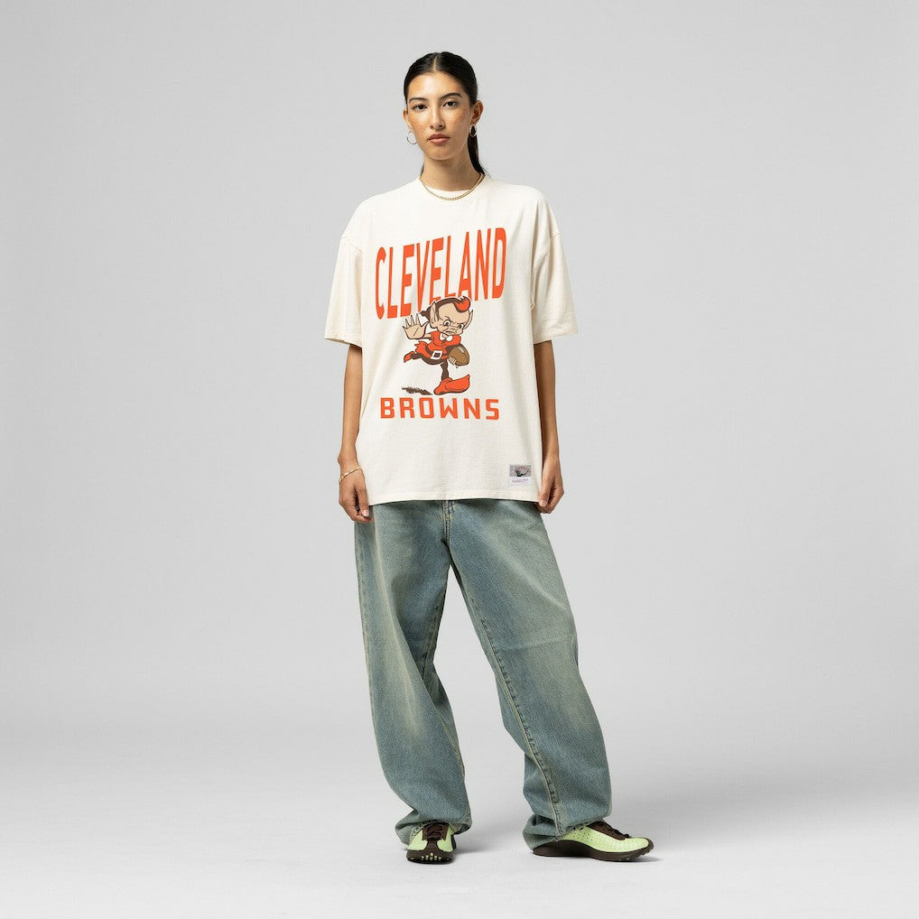 NFL Cleveland Browns Women's Logo Rise Boyfriend T-Shirt