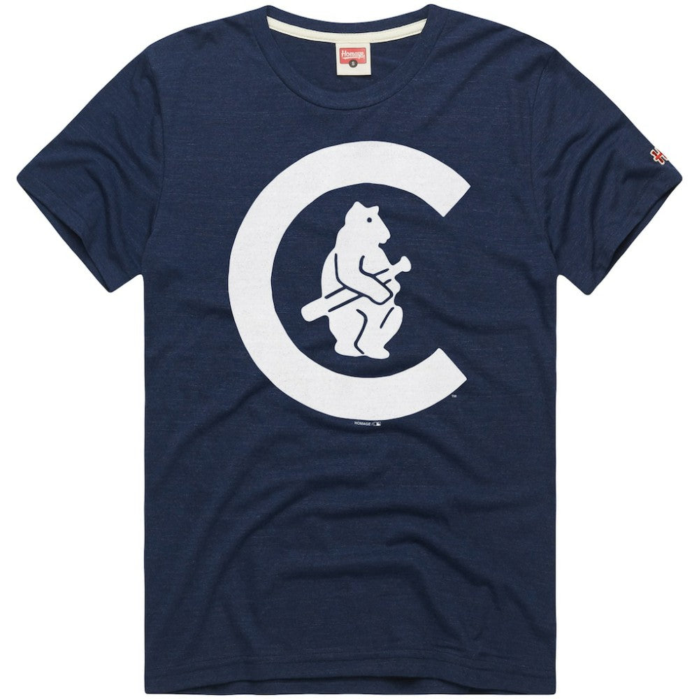 Chicago Cubs Homage Hyper Local Refresh Tri-Blend T-Shirt - Navy