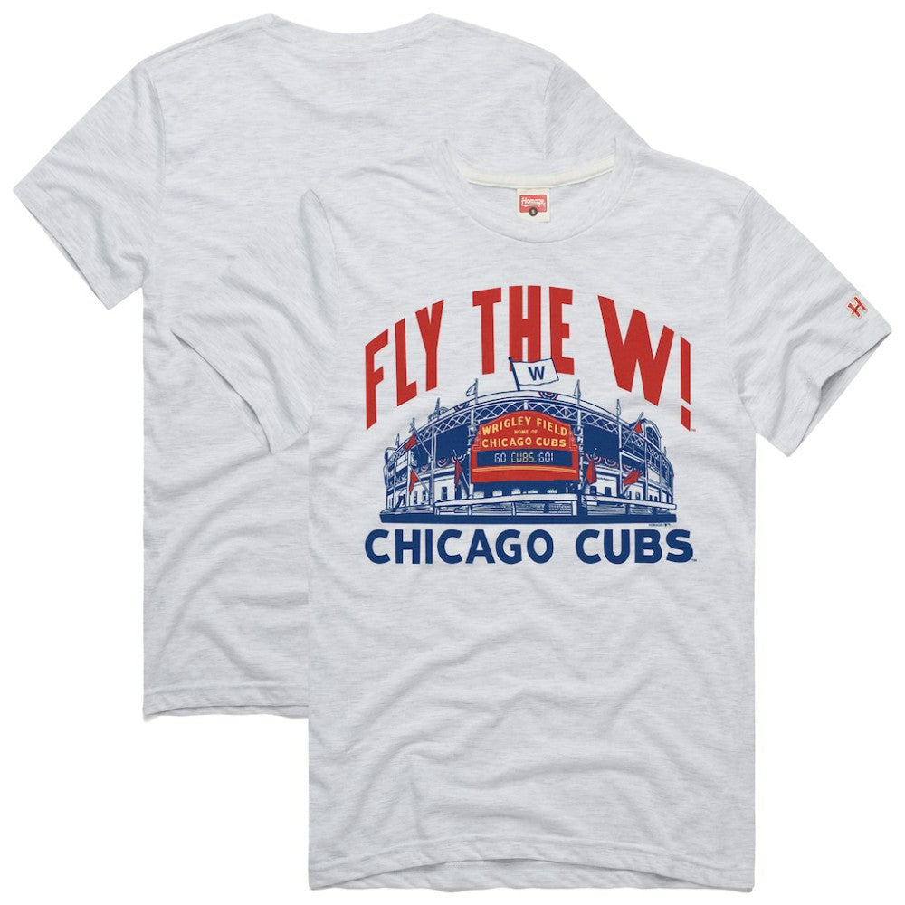 Chicago Cubs Homage Hyper Local Refresh Tri-Blend T-Shirt - Ash