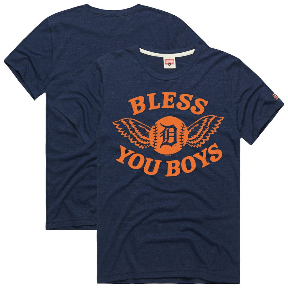 Detroit Tigers Homage Hyper Local Refresh Tri-Blend T-Shirt - Navy