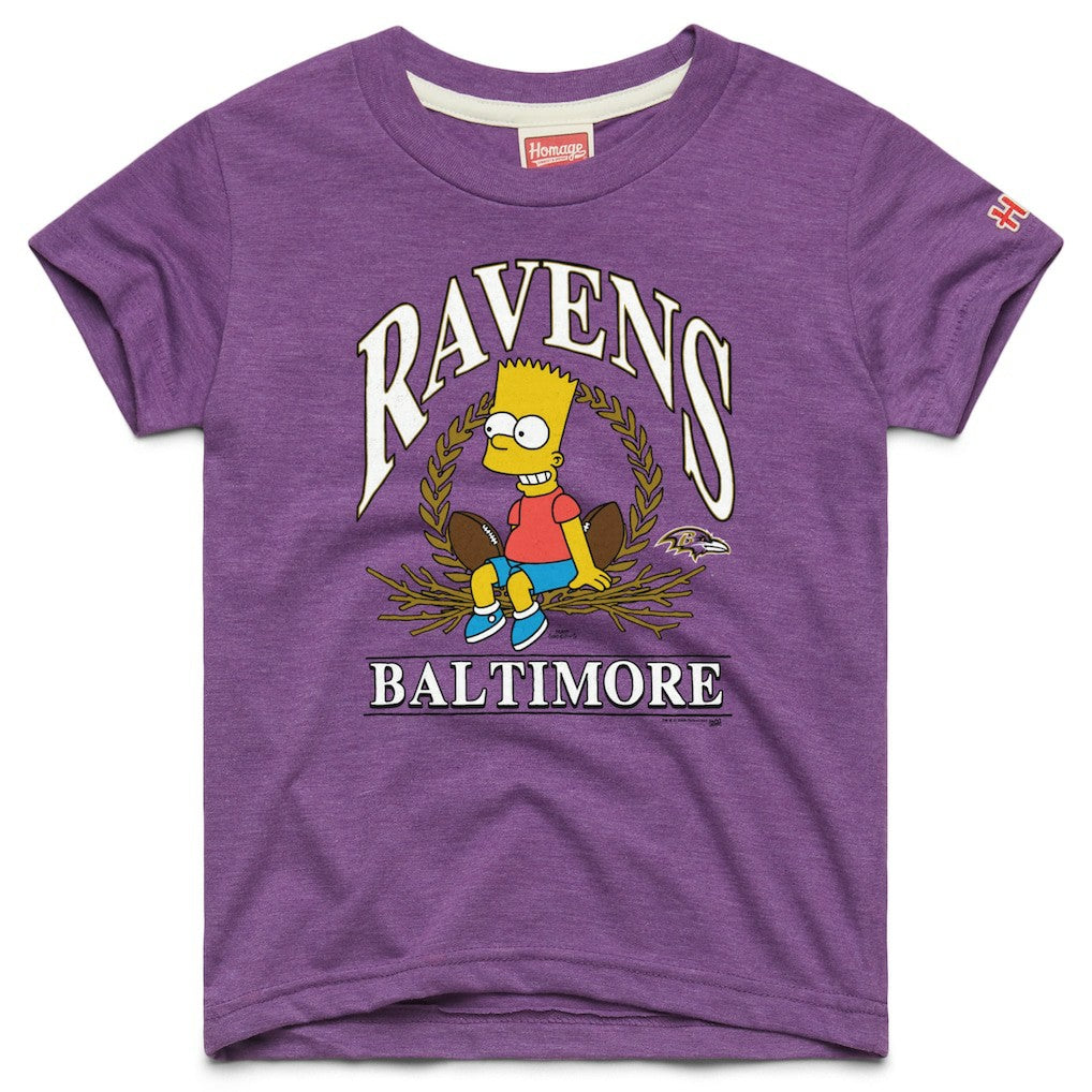 NFL Baltimore Ravens Homage x The Simpsons Youth Tri-Blend T-Shirt