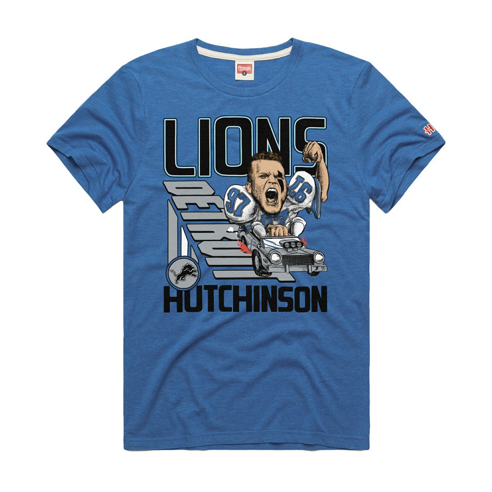 NFL Detroit Lions Aidan Hutchinson  Homage Unisex Caricature Player Graphic Tri-Blend T-Shirt