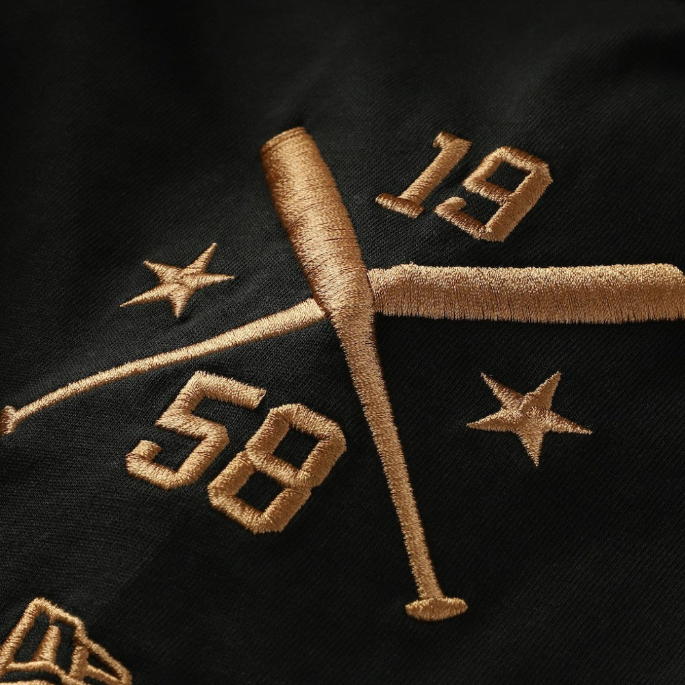 San Francisco Giants Bronze Logo with Cross Bats Established T-Shirt - Black | New Era