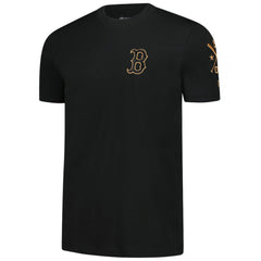 Boston Red Sox Bronze Logo with Cross Bats Established T-Shirt - Black | New Era