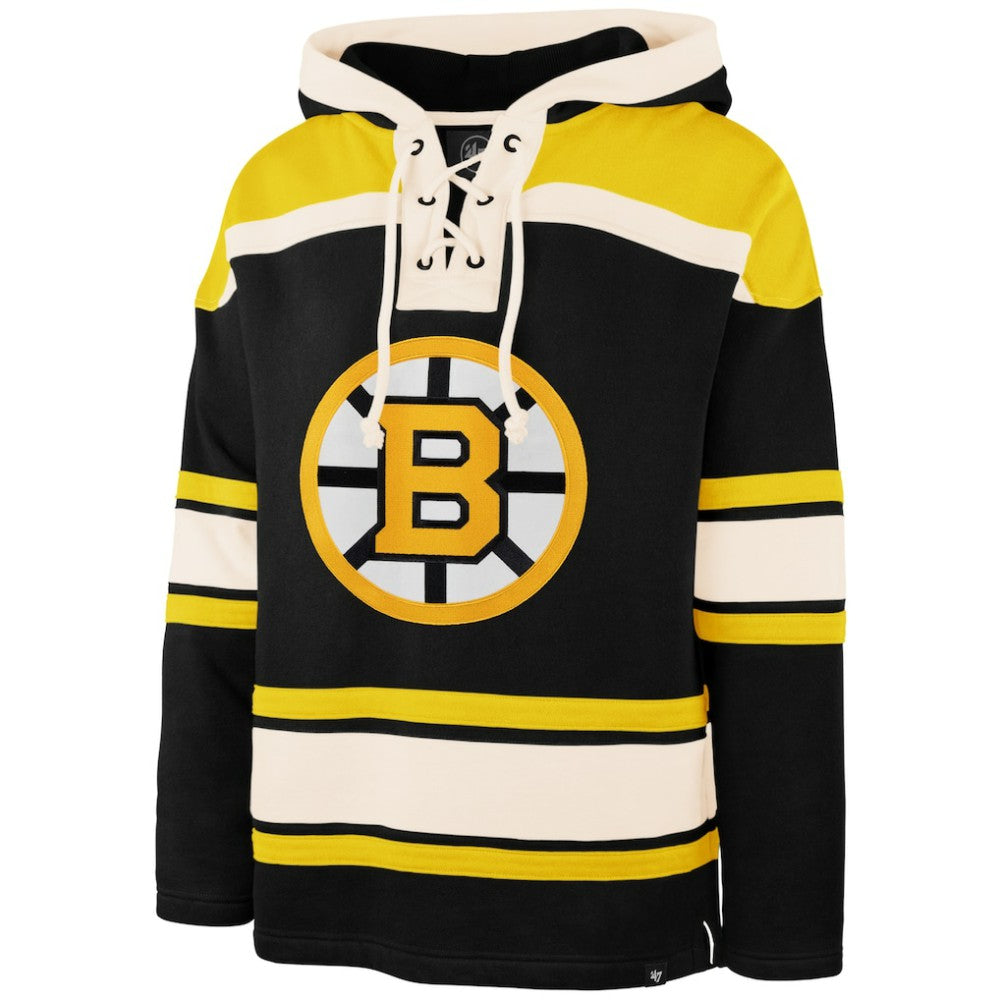 David Pastrnak Boston Bruins '47 Player Name & Number Lacer Hoodie