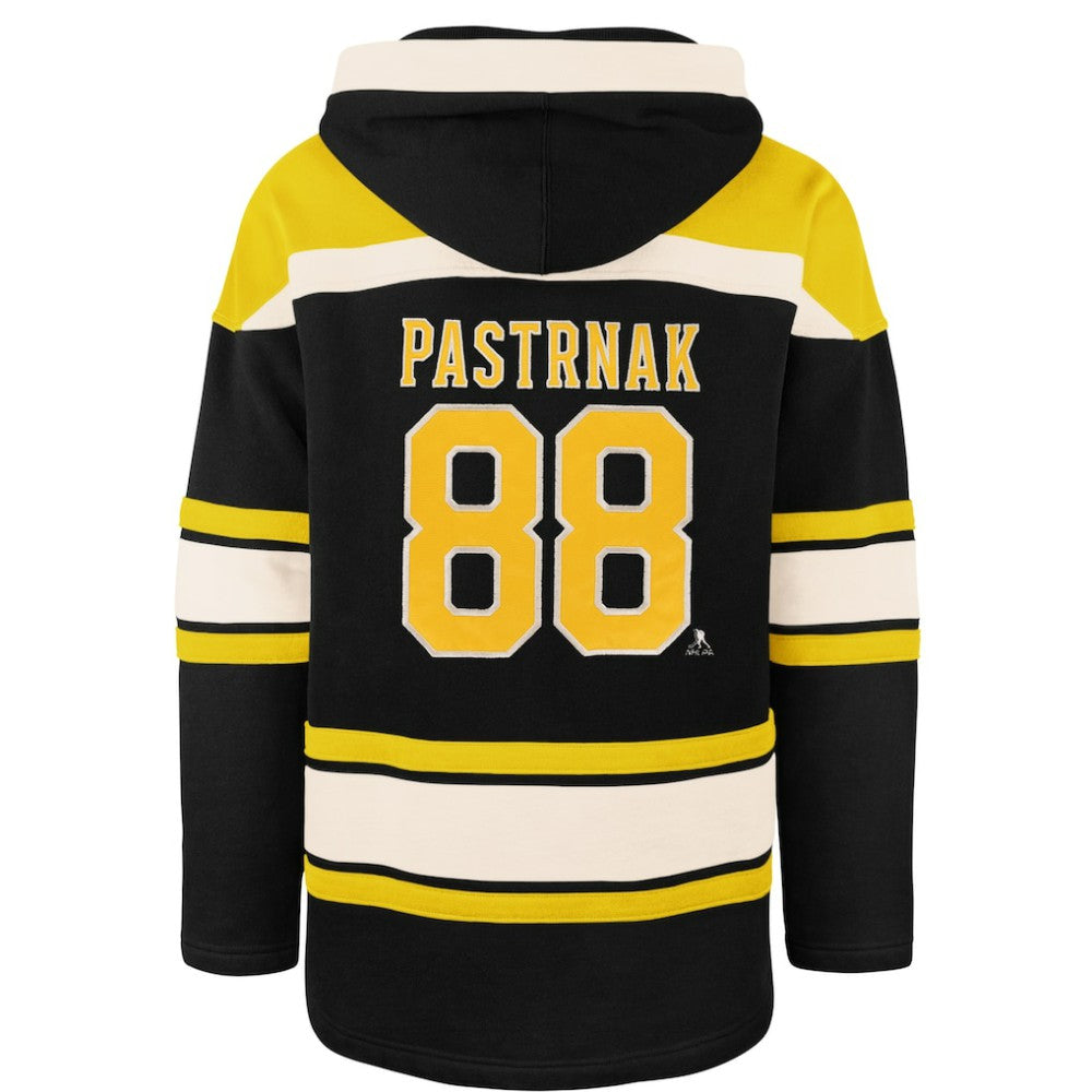 David Pastrnak Boston Bruins '47 Player Name & Number Lacer Hoodie