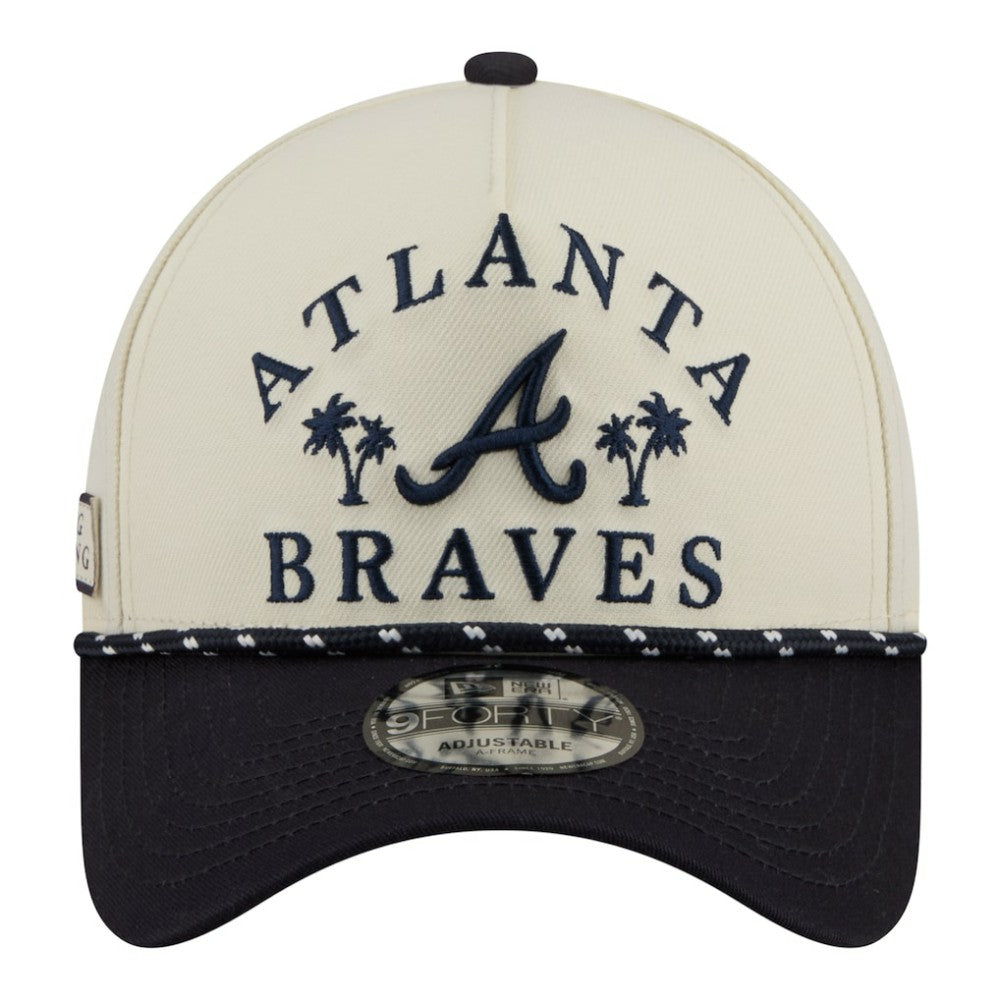 Atlanta Braves 2026 Spring Training Fan Pack Rope A-Frame 9FORTY Adjustable Hat - Cream | New Era