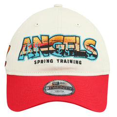 Los Angeles Angels Youth 2026 Spring Training Fan Pack Batter 9TWENTY Adjustable Hat - Stone/Red | New Era
