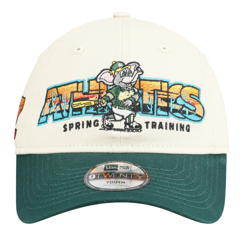 Athletics Youth 2026 Spring Training Fan Pack Batter 9TWENTY Adjustable Hat - Stone/Green | New Era