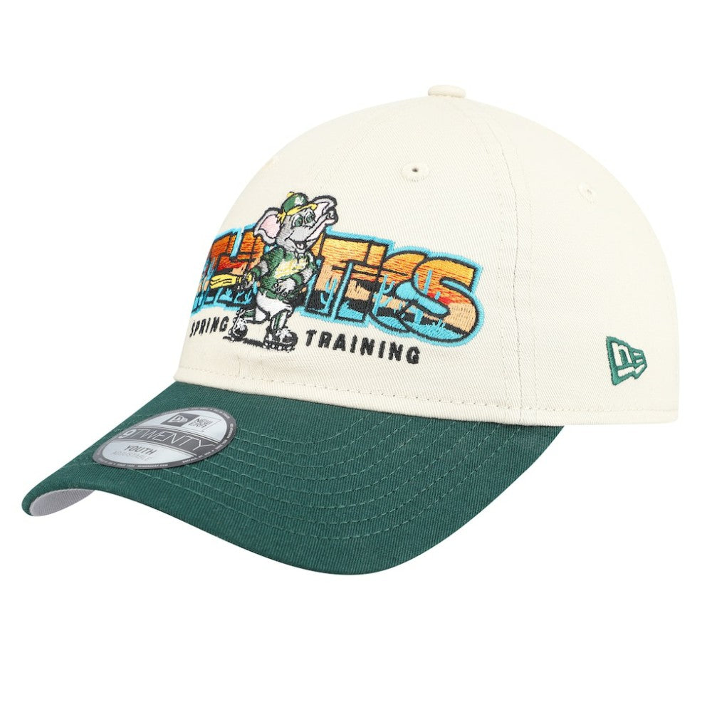 Athletics Youth 2026 Spring Training Fan Pack Batter 9TWENTY Adjustable Hat - Stone/Green | New Era