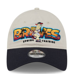Atlanta Braves Youth 2026 Spring Training Fan Pack Batter 9TWENTY Adjustable Hat - Stone/Navy | New Era