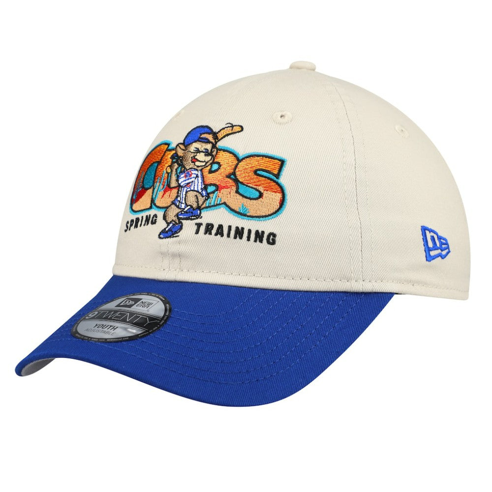 Chicago Cubs Youth 2026 Spring Training Fan Pack Batter 9TWENTY Adjustable Hat - Stone/Royal | New Era