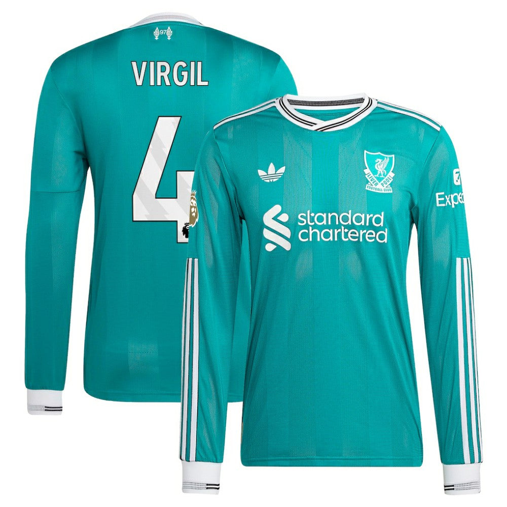 Virgil van Dijk Liverpool 2025/26 Third Long Sleeve Player Jersey / Soccer Discount