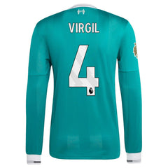 Virgil van Dijk Liverpool 2025/26 Third Long Sleeve Player Jersey / Soccer Discount