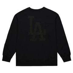 Los Angeles Dodgers Phantom Fleece Crewneck Sweatshirt - Black | Mitchell & Ness