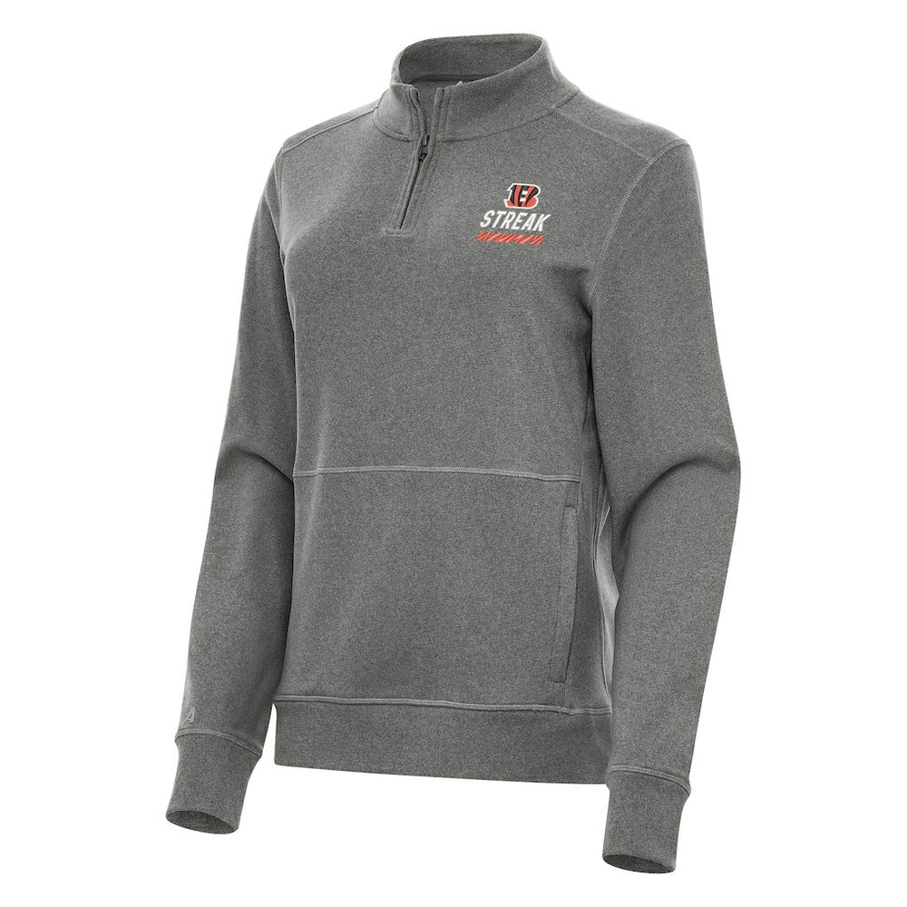 NFL Cincinnati Bengals Antigua Women's Streak Crush Quarter-Zip Pullover