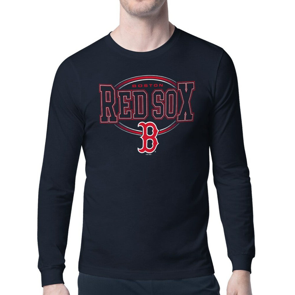 Boston Red Sox Starter Team Track Graphic Long Sleeve T-Shirt - Navy