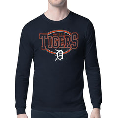 Detroit Tigers Starter Team Track Graphic Long Sleeve T-Shirt - Navy
