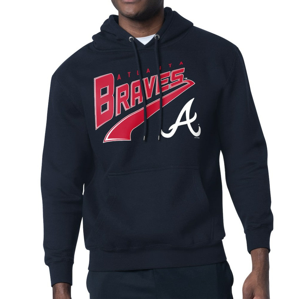 Atlanta Braves Starter Modern Tailsweep Fleece Tri-Blend Pullover Hoodie - Navy