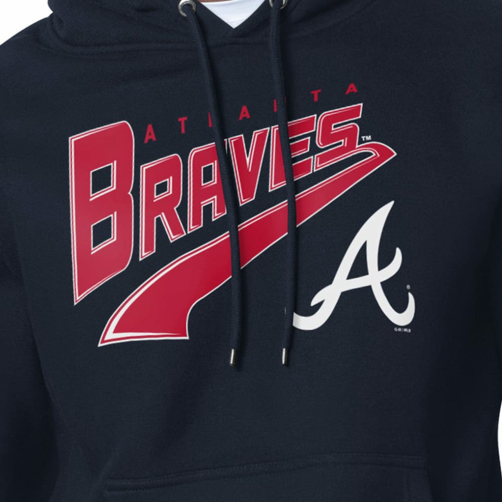 Atlanta Braves Starter Modern Tailsweep Fleece Tri-Blend Pullover Hoodie - Navy