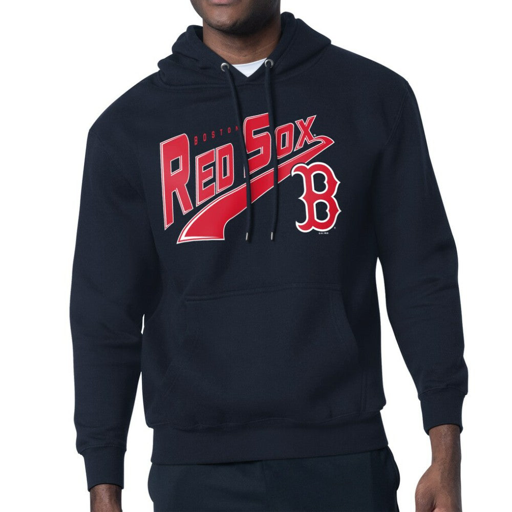Boston Red Sox Starter Modern Tailsweep Fleece Tri-Blend Pullover Hoodie - Navy