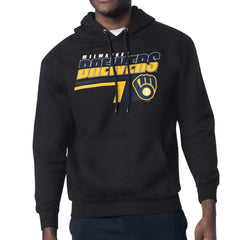 Milwaukee Brewers Starter Logo Push Graphic Hoodie - Black