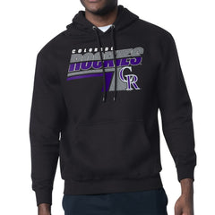 Colorado Rockies Starter Logo Push Graphic Hoodie - Black