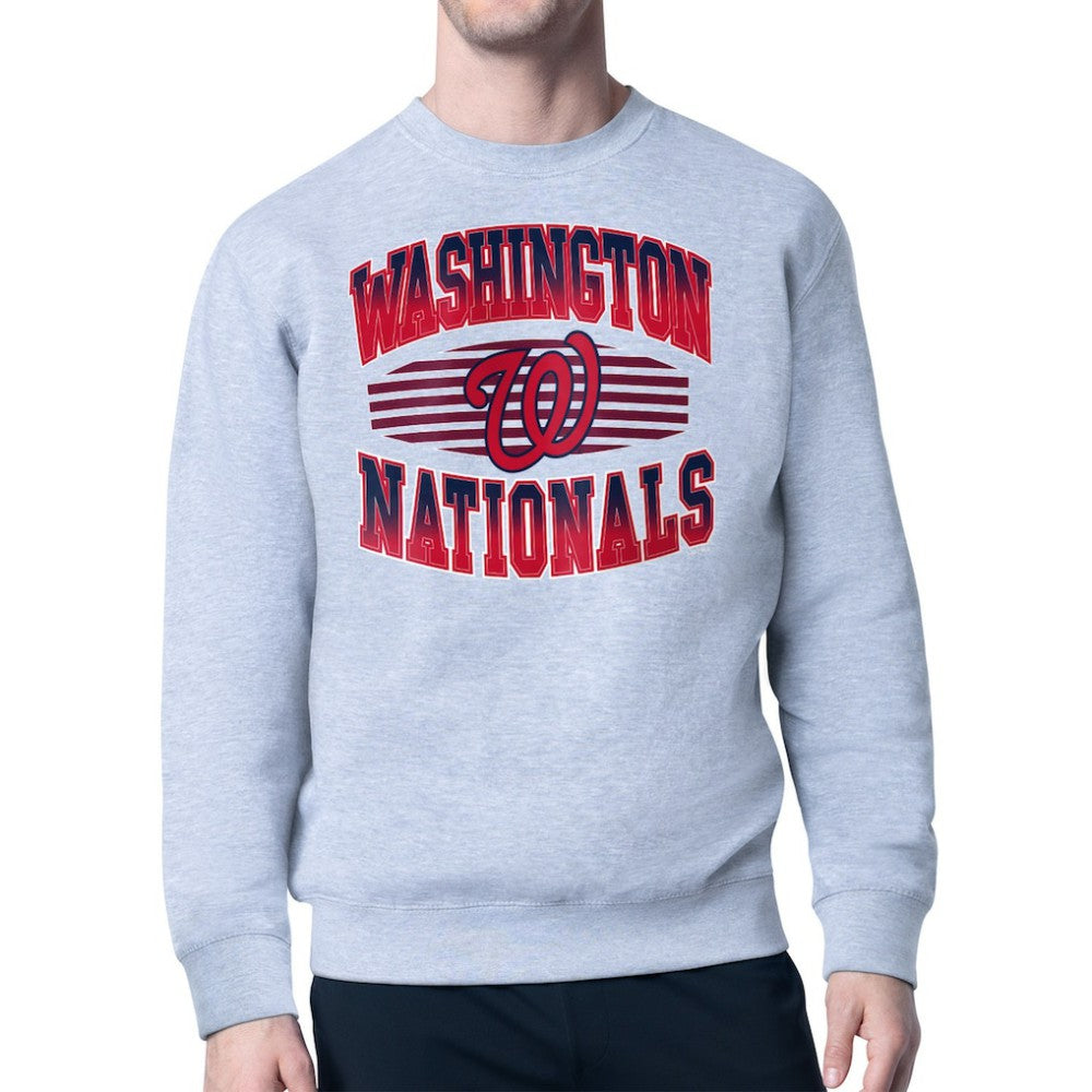 Washington Nationals Starter Team Grit Graphic Fleece Pullover Sweatshirt - Heather Gray
