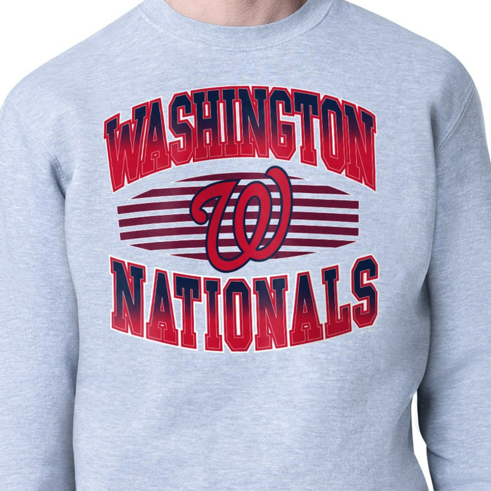 Washington Nationals Starter Team Grit Graphic Fleece Pullover Sweatshirt - Heather Gray
